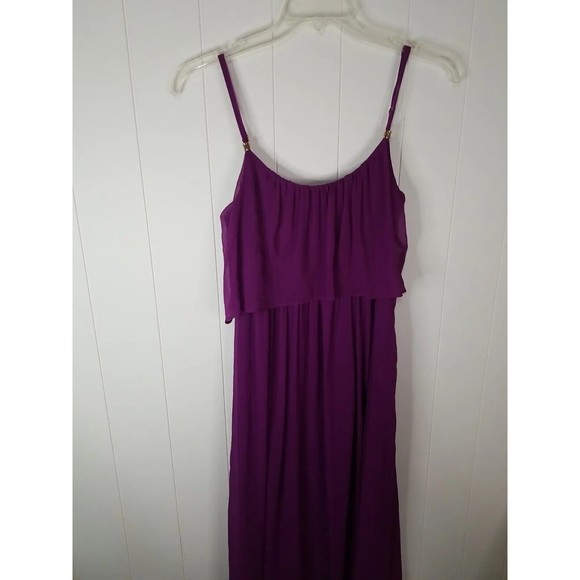 White House Black Market Dress Womens Size 6 Purple Chiffon Sleeveles Summer - Picture 2 of 11